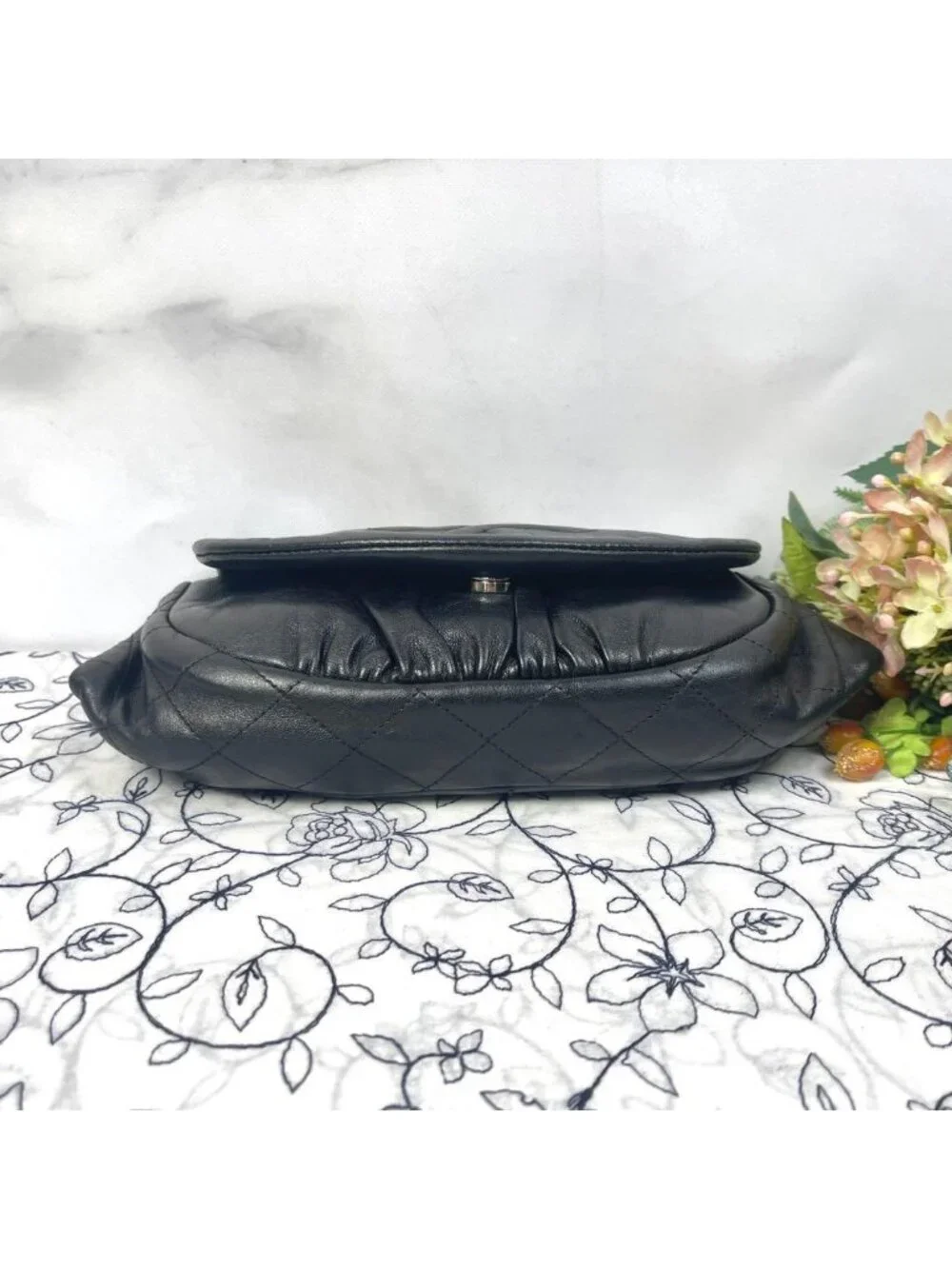 Chanel Half Moon Chain Shoulder Bag Black
